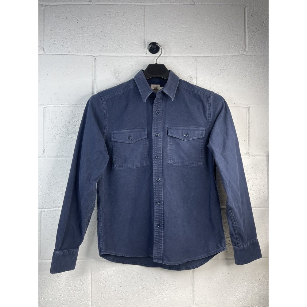 Flint and Tinder Mens Medium Blue Stretch Cotton Utility Shirt Jacket Shacket M